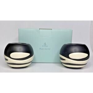 PartyLite African Inspiration Candle Holder Pair Retired NIB P15D/P8759
